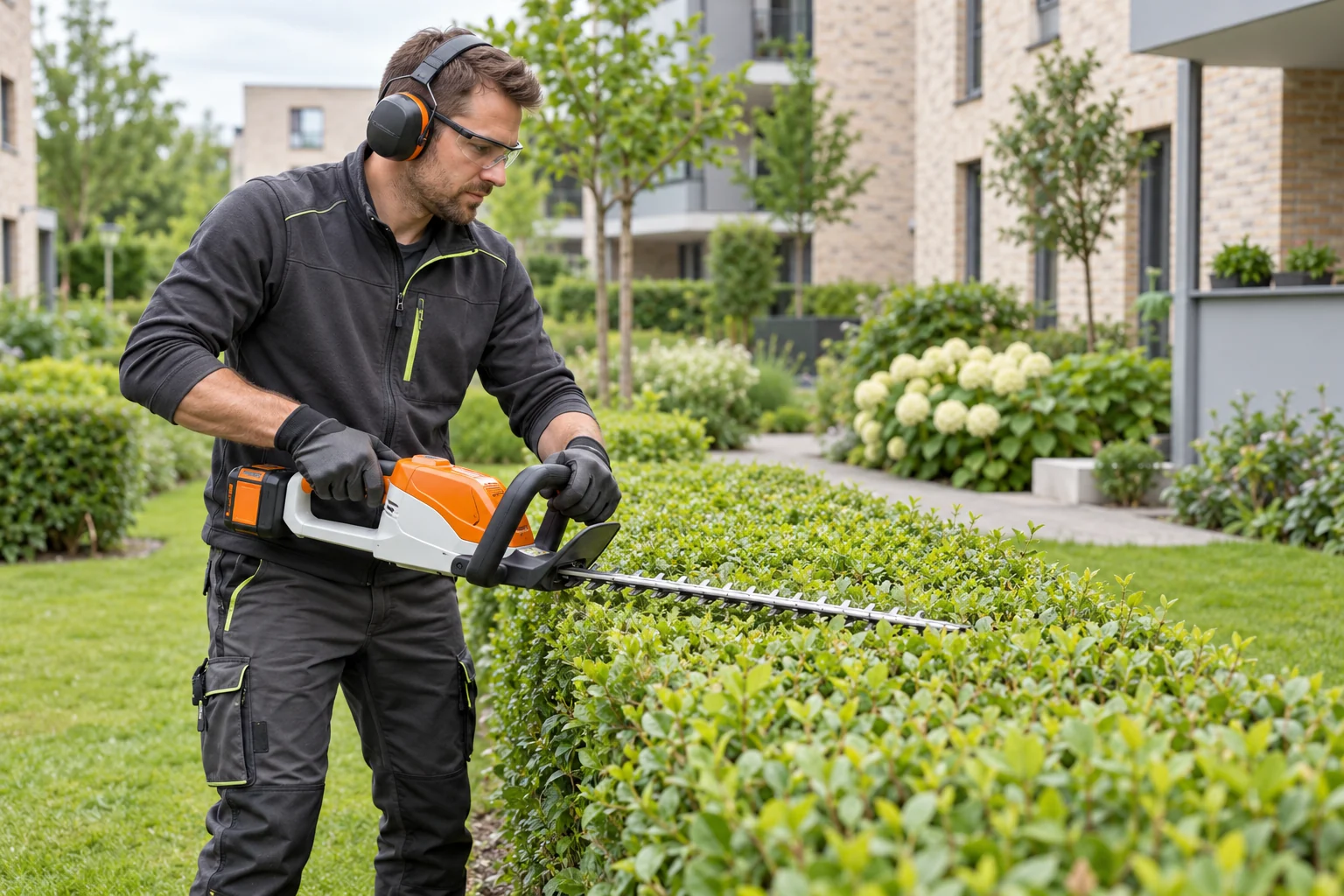 Beispielmotiv: Gartenpflege mit einer Akku-Heckenschere